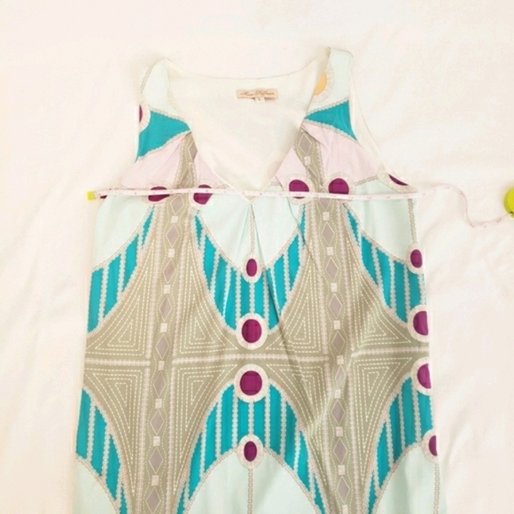 *Last Chance* Mara Hoffman Sleeveless Silk Dress Geometric Retro Large - Picture 7 of 12